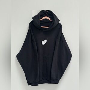 Yeezy Black Hoodie with White Logo